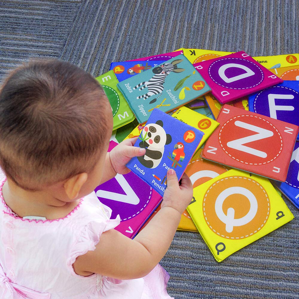 Alphabet Flash Cards for Toddlers, 26Pcs Baby Soft Letter Flash Cards