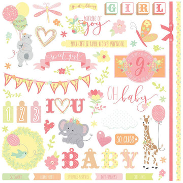 About A Little Girl Stickers 12"X12"-Elements