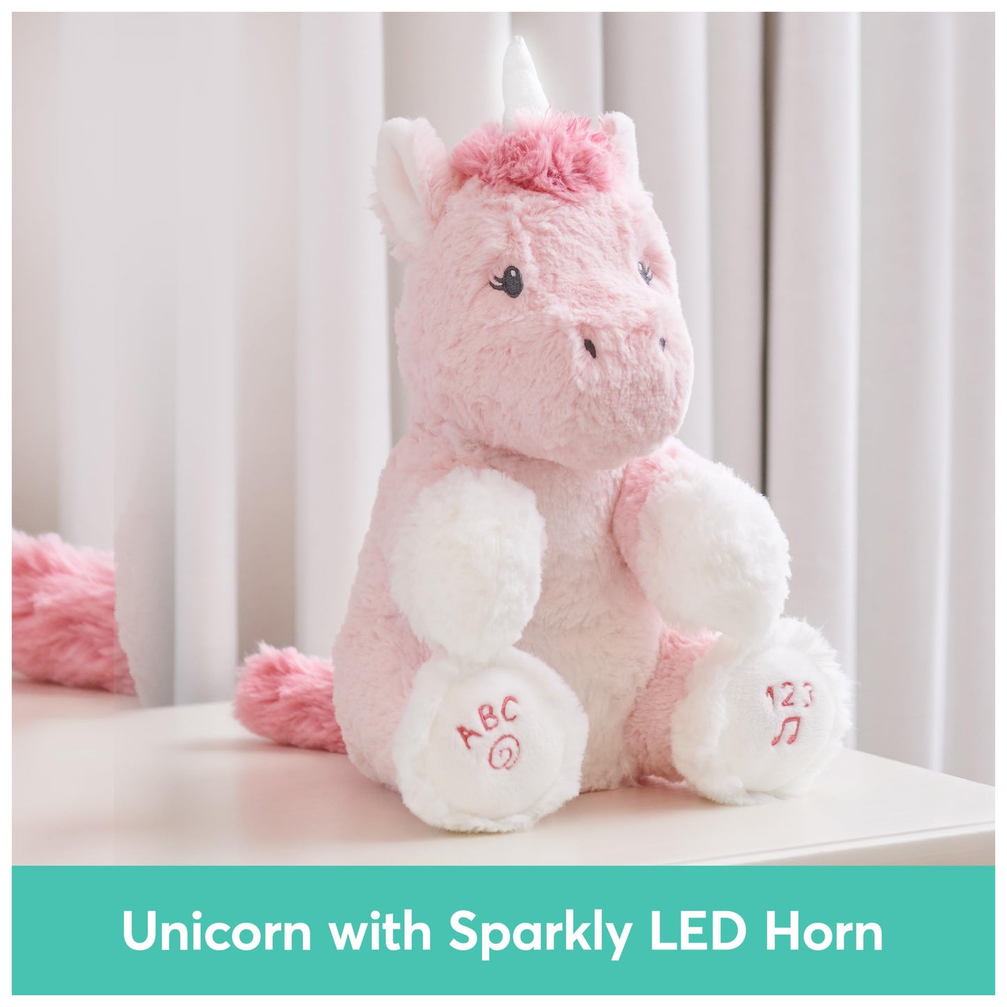 GUND Baby Alora Unicorn 11” Animated Plush, Sings ABCs Song and 123 Songs
