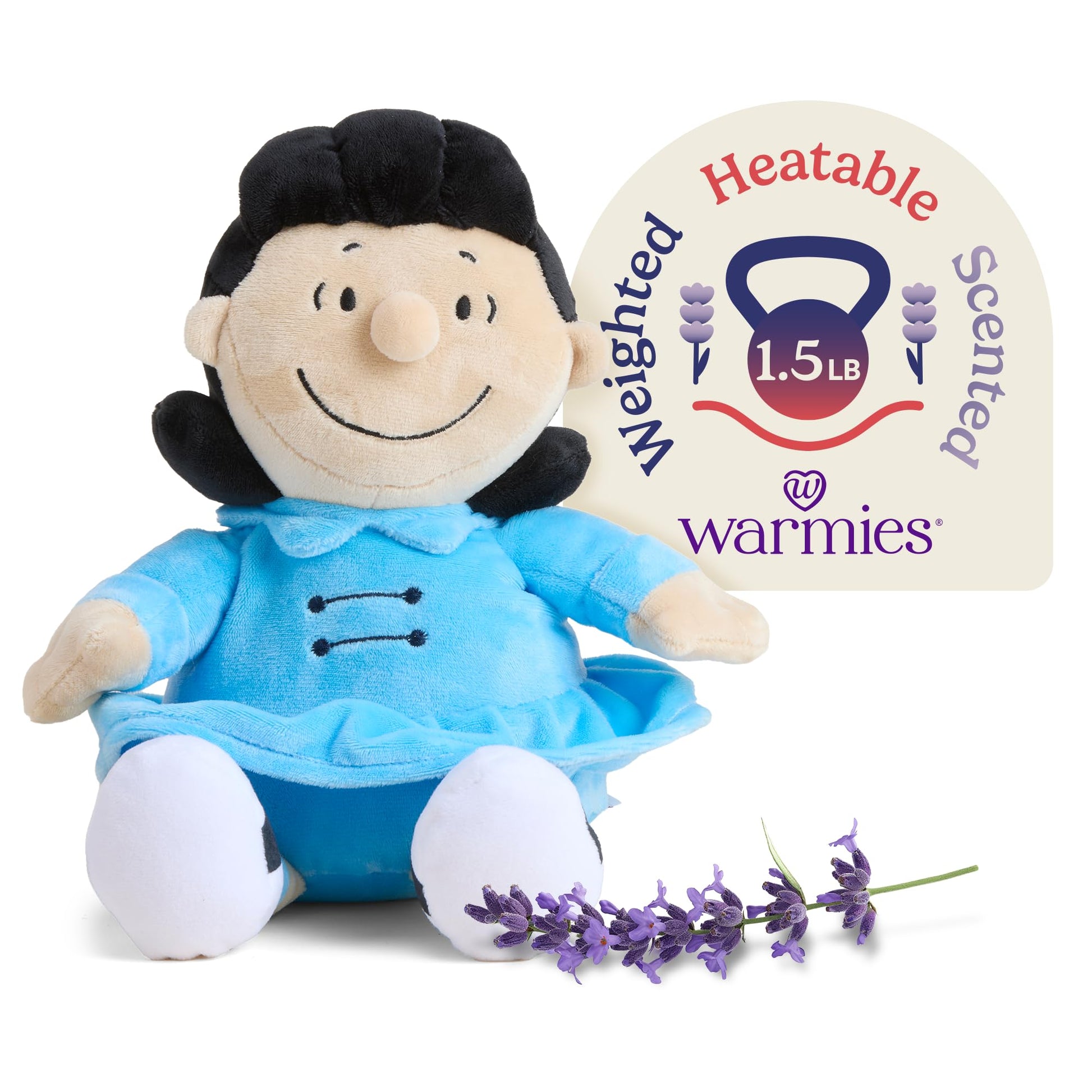 warmies x Charlie Brown - Microwavable & Weighted Stuffed Animals, Lucy - Soothing Heat Therapy & Lavender Aroma - Chillable Cooling Comfort