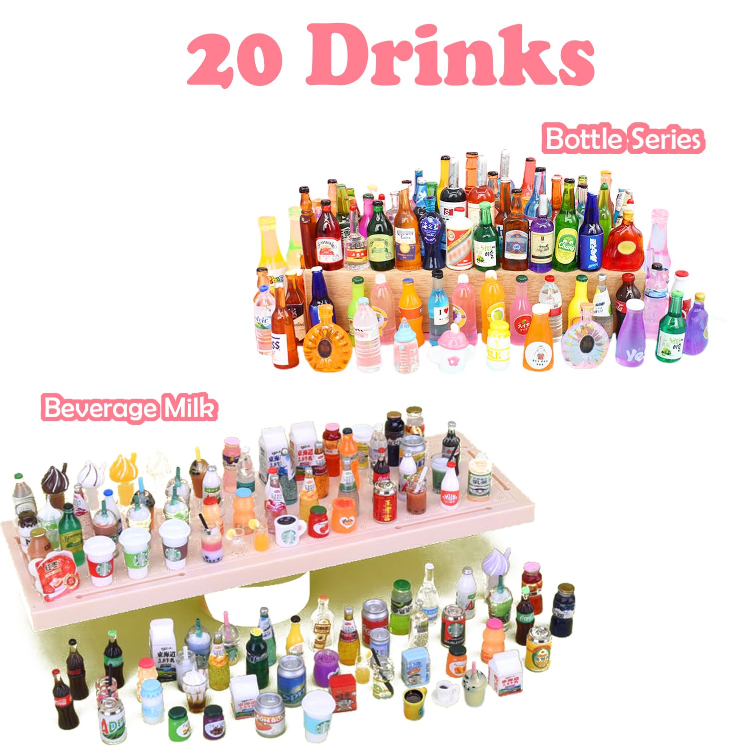 150Pcs Miniatures Food Drinks Bottles Doll House Accessories 1:12 Playset Pretend Play Kitchen Game Party Toys Mini Things Stuff Tiny Baking Travel