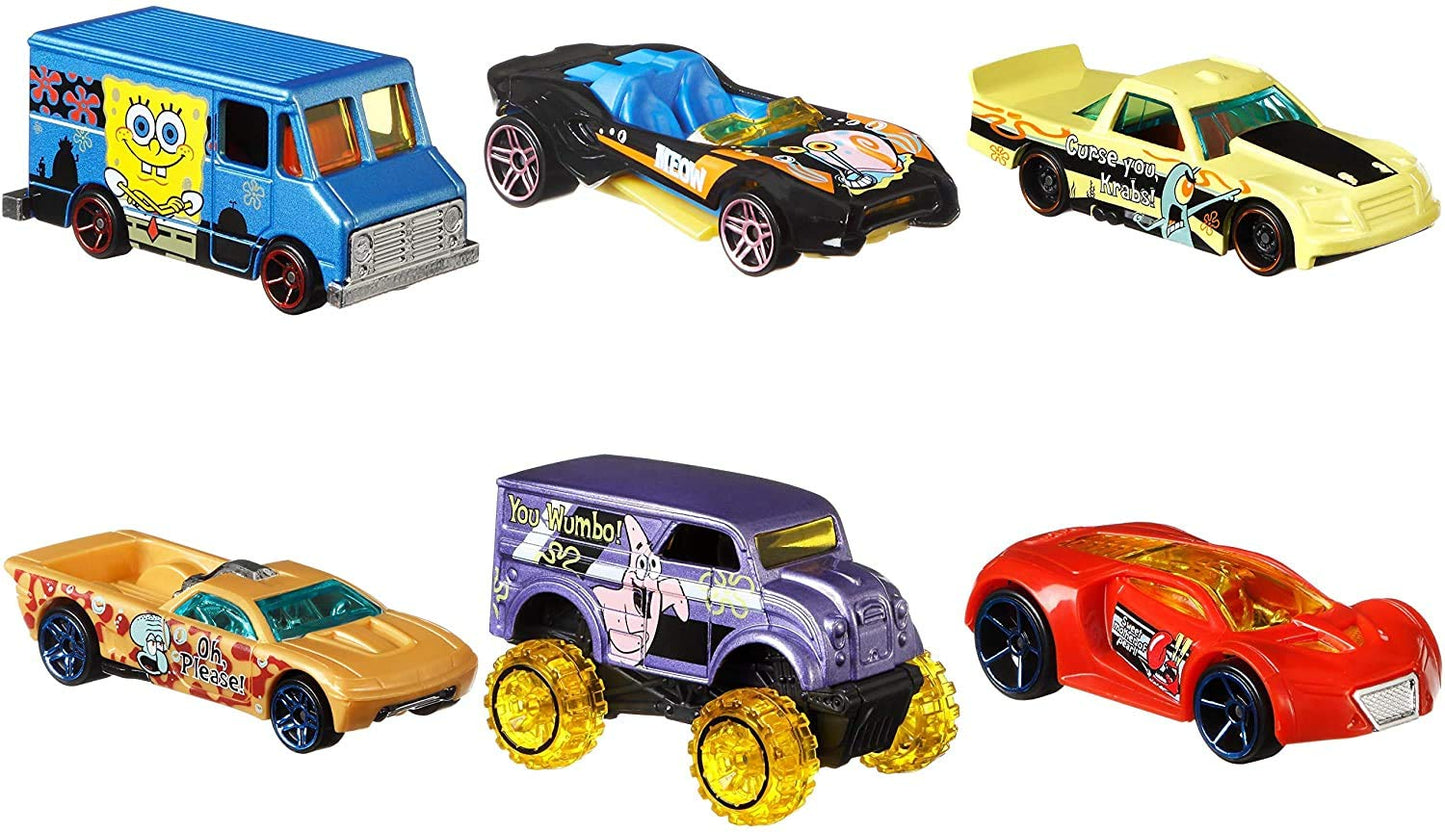 Hot Wheels Spongebob 20 Best Year Ever 6 Car Bundle Set