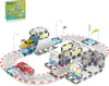 PicassoTiles Magnetic Tile Race Car Track Building Set with 2 Trucks Street Signs Stadium Accessories Construction Toy for Kids Age 3 Plus STEAM