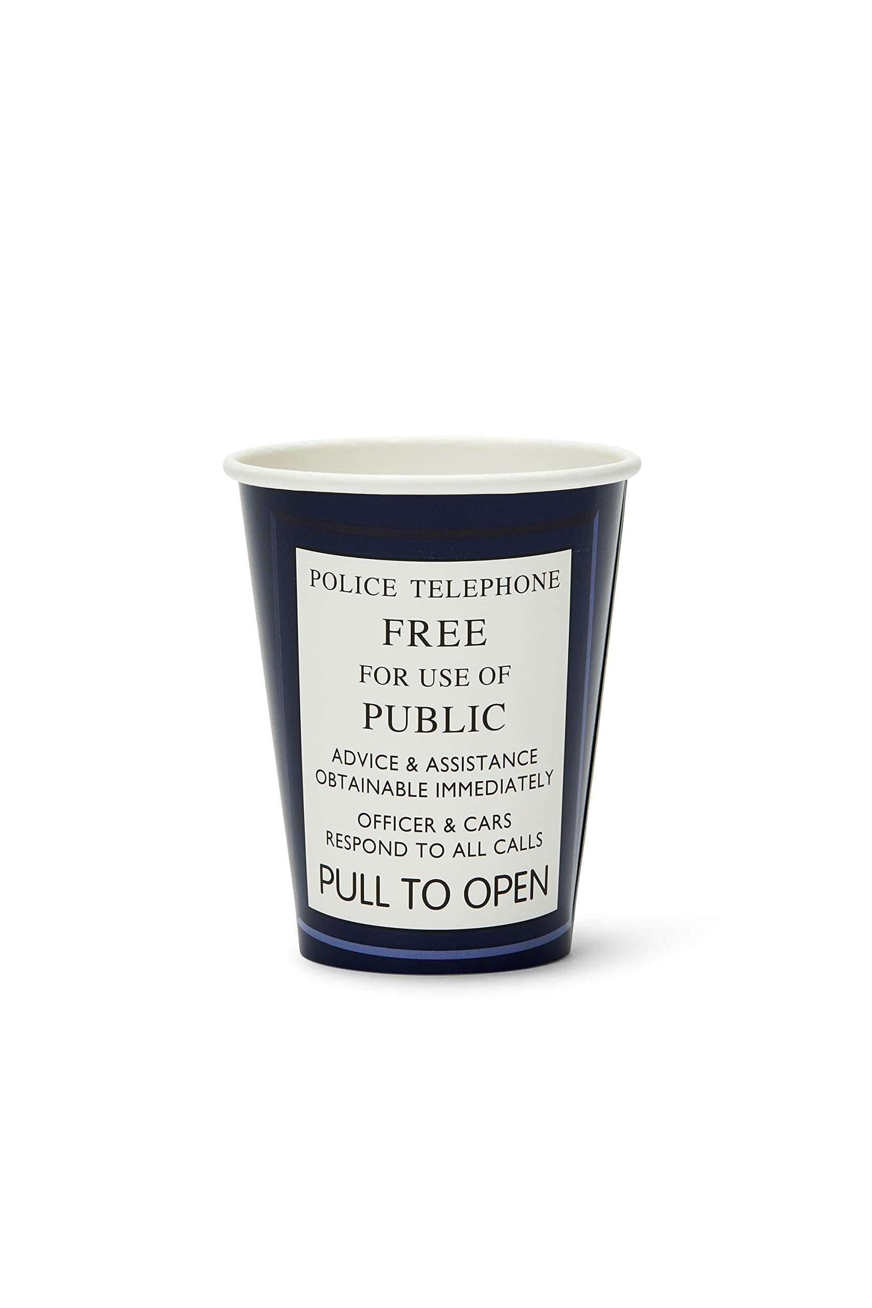 Doctor Who Tardis Party Cups - 8-Piece 9Oz Paper Cup Set - Tardis Police Call Box Door - Themed Tableware Party Decorations - Space & Time Travel