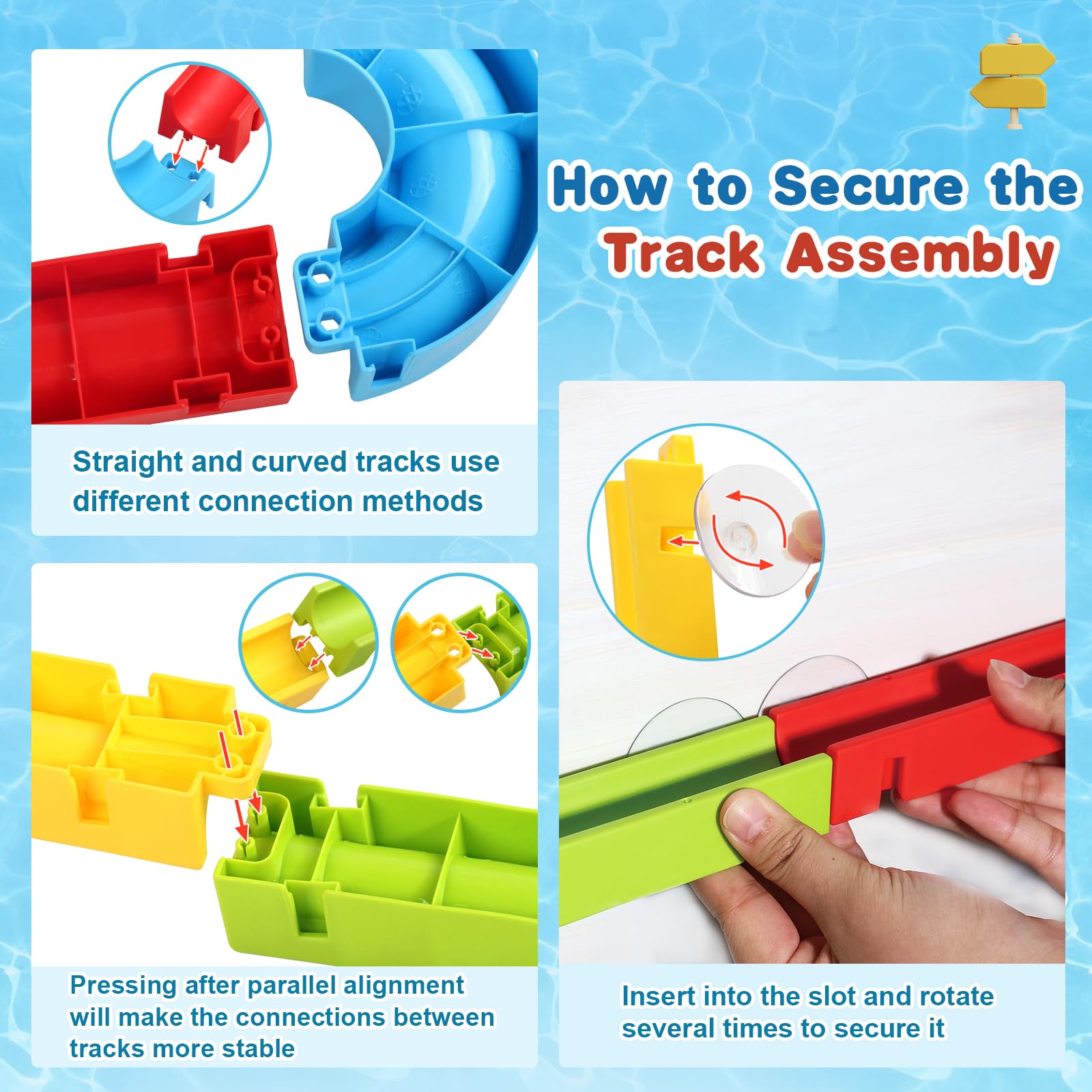 Fajiabao Bath Toys for Kids Ages 4-8 Water Slides with Suction Cups