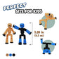 Zing Stikbot Family Pack, Set of 6 Stikbot Collectable Action Figures, Includes 2 Stikbots, 2 Junior Stikbots, 1 Dog, and 1 Cat, Stop Motion Animation