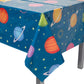3 Pack Plastic Outer Space Tablecloths, Disposable Planets Table Covers for Galaxy Birthday Party Decorations (54 x 108 in)