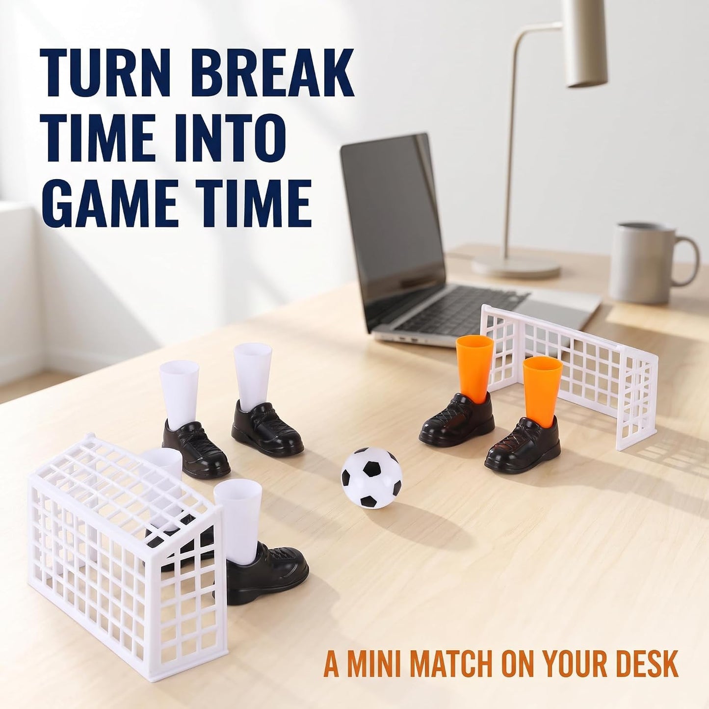 Finger Soccer Game Set with 2 Goals, Mini Table Football Game for Fans Club Sports Bar and Home Party