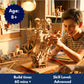 PATHFINDERS STEM Kits- Hydraulic Gearbot - Wooden STEM Building Catapult | Build-It-Yourself Hydraulic Robot with Gears & Launcher | Educational