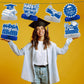9Pcs 2026 Graduation Decorations Congrats Grad Table Centerpiece Class of 2026 Graduation Table Decorations for Graduation Party Supplies (blue)