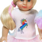 Pastel Rainbow Unicorn Outfit 4pc for 18-Inch Dolls | Premium Quality & Trendy Design | Dolls Clothes
