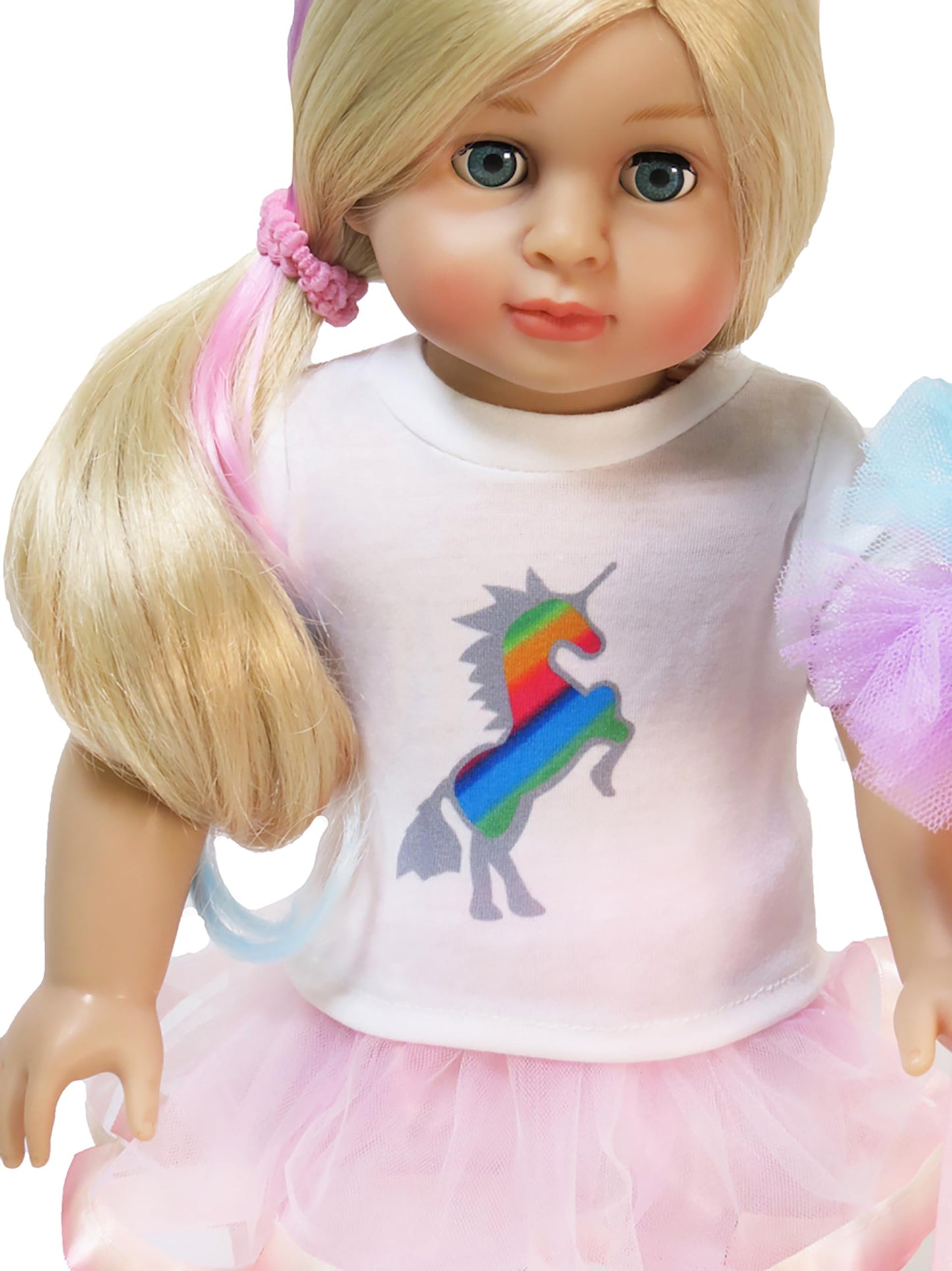 Pastel Rainbow Unicorn Outfit 4pc for 18-Inch Dolls | Premium Quality & Trendy Design | Dolls Clothes