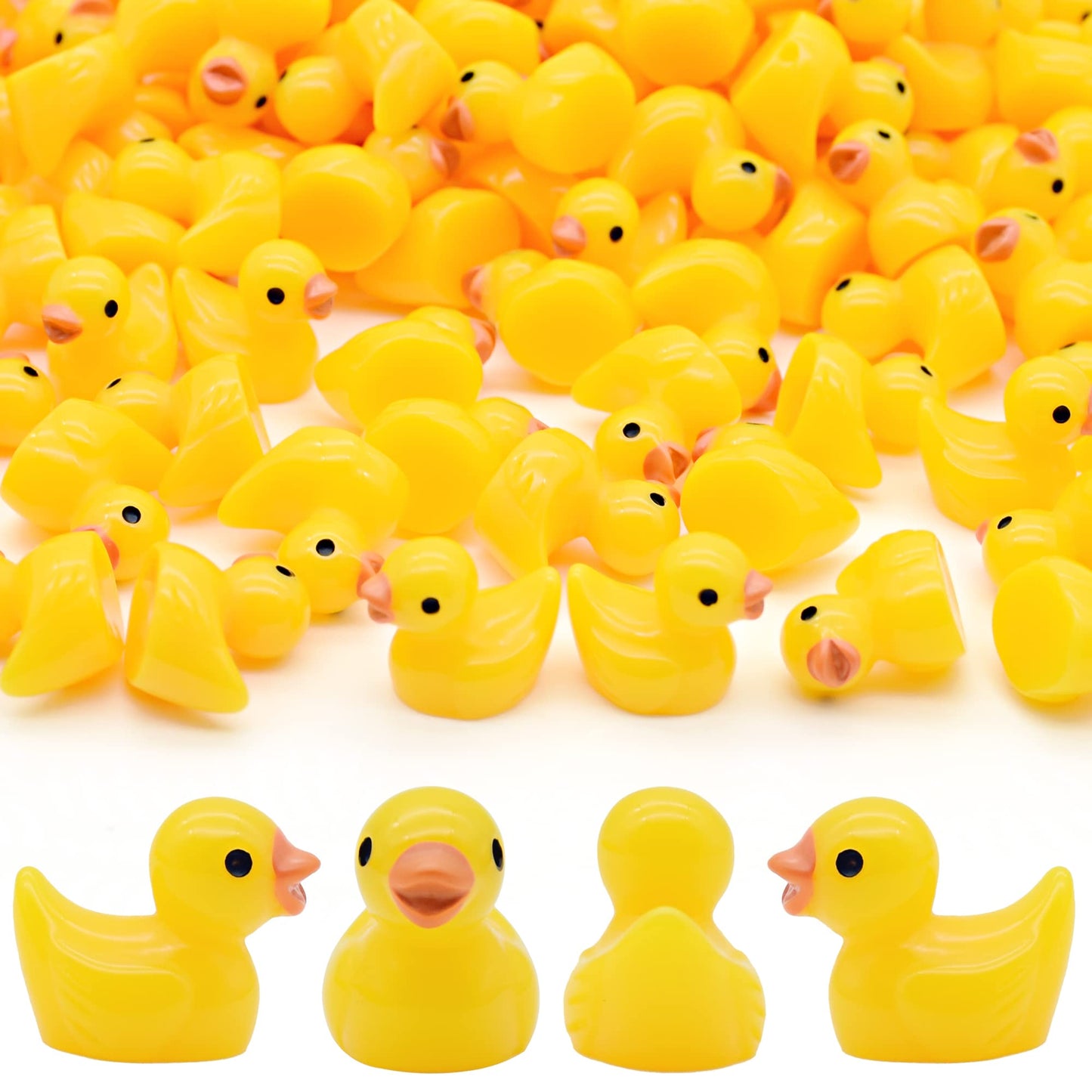 Yuronam 70 Pcs Yellow Mini Resin Ducks
