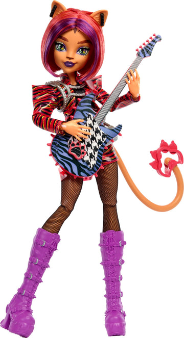 Monster High Toralei Music Club Doll With Varsity Jacket, Yearbook, And Accessories