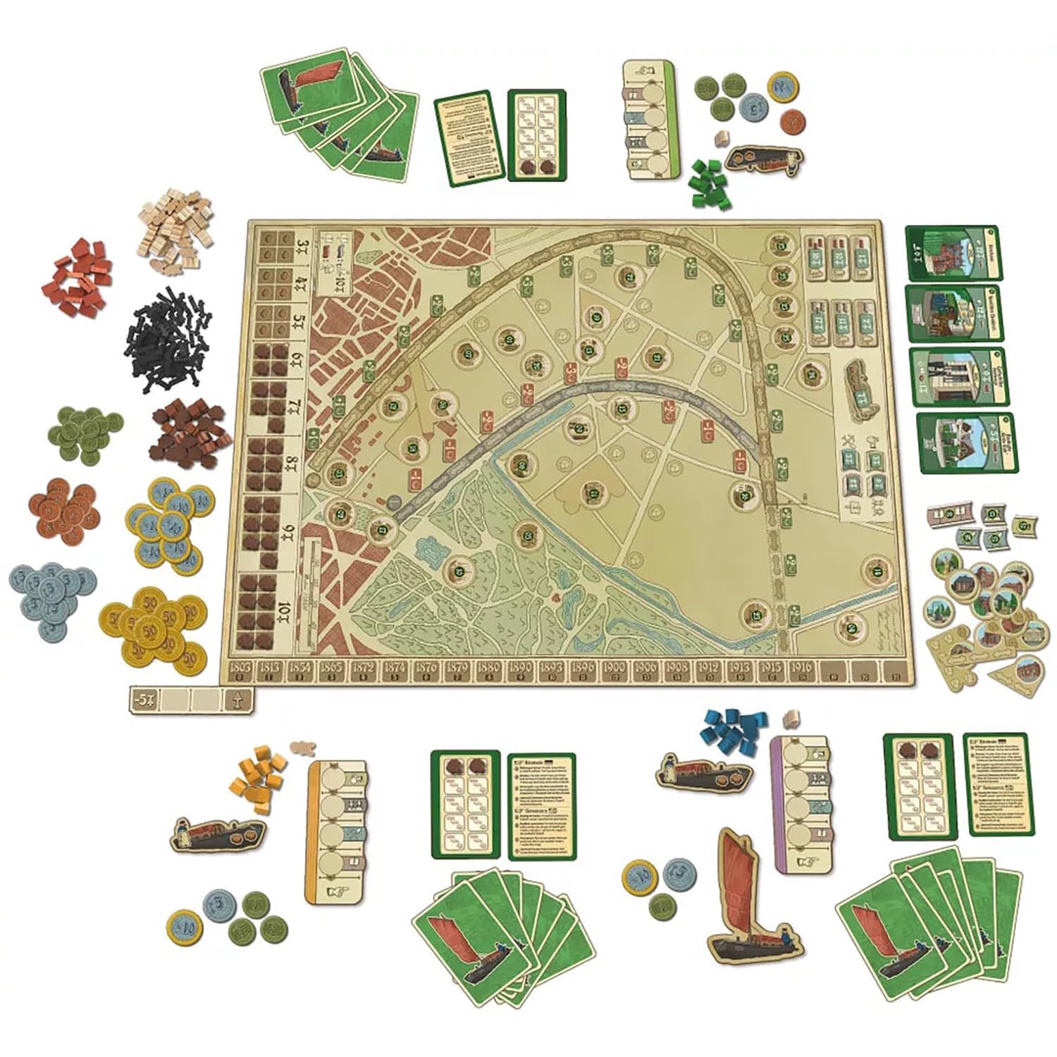 Rio Grande Games Findorff Strategy Board Game, Bremen City Building, Economic Simulation, 1-5 Players, 45-90 Minutes