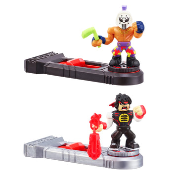 Akedo - Ultimate Arcade Warriors Versus Pack Mini Battling Action Figures - Ready, Fight, Split Strike - Epic CHUX VS SLASHSHOT,Multicolor,14266