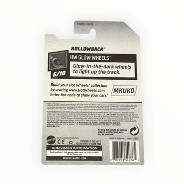 Hot Wheels Hollowback, Glow Wheels 6/10 [Regular Treasure Hunt]