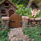 Treasure Gurus Miniature Stone Pillar Wood Gate Fairy Garden Ornament Dollhouse Decor Accessory