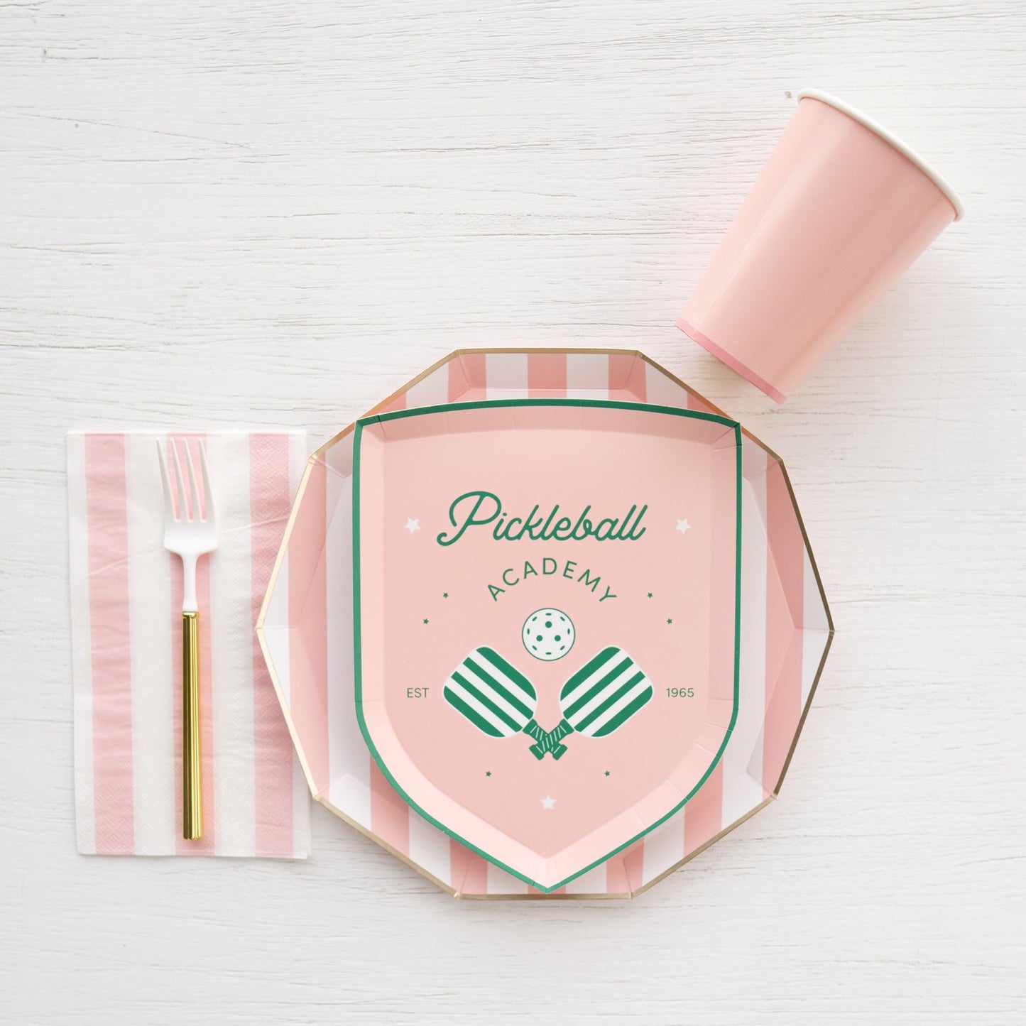 Bonjour Fete Light Pink Cabana Stripe Paper Guest Towels | Disposable, 3-Ply Napkins | Premium Party Supplies & Decor | Holidays, Kids Themed Birthday