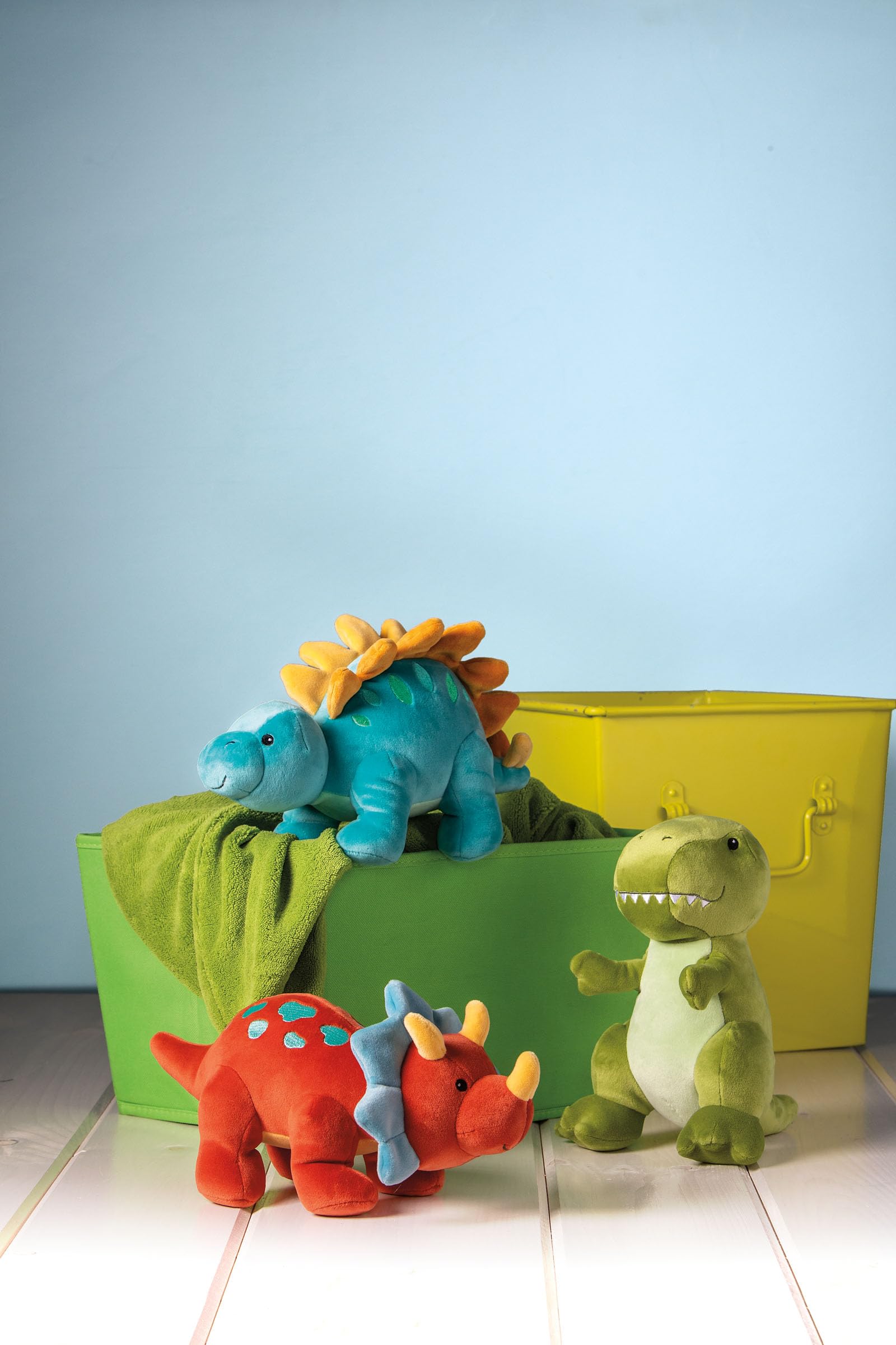 Mary Meyer Stuffed Animal Smootheez Pillow-Soft Toy, 10-Inches, Blue Stegosaurus Dinosaur