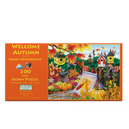 SUNSOUT INC - Welcome Autumn - 300 pc Jigsaw Puzzle by Artist: Nancy Wernersbach - Finished Size 18" x 24" - MPN# 63021