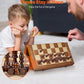 VEVOR 15-inch Magnetic Wooden Chess Set, 2-in-1 Folding Chess and Checkers Game for Adults and Kids, Portable Travel Chess Set with 2 Queens, Ideal
