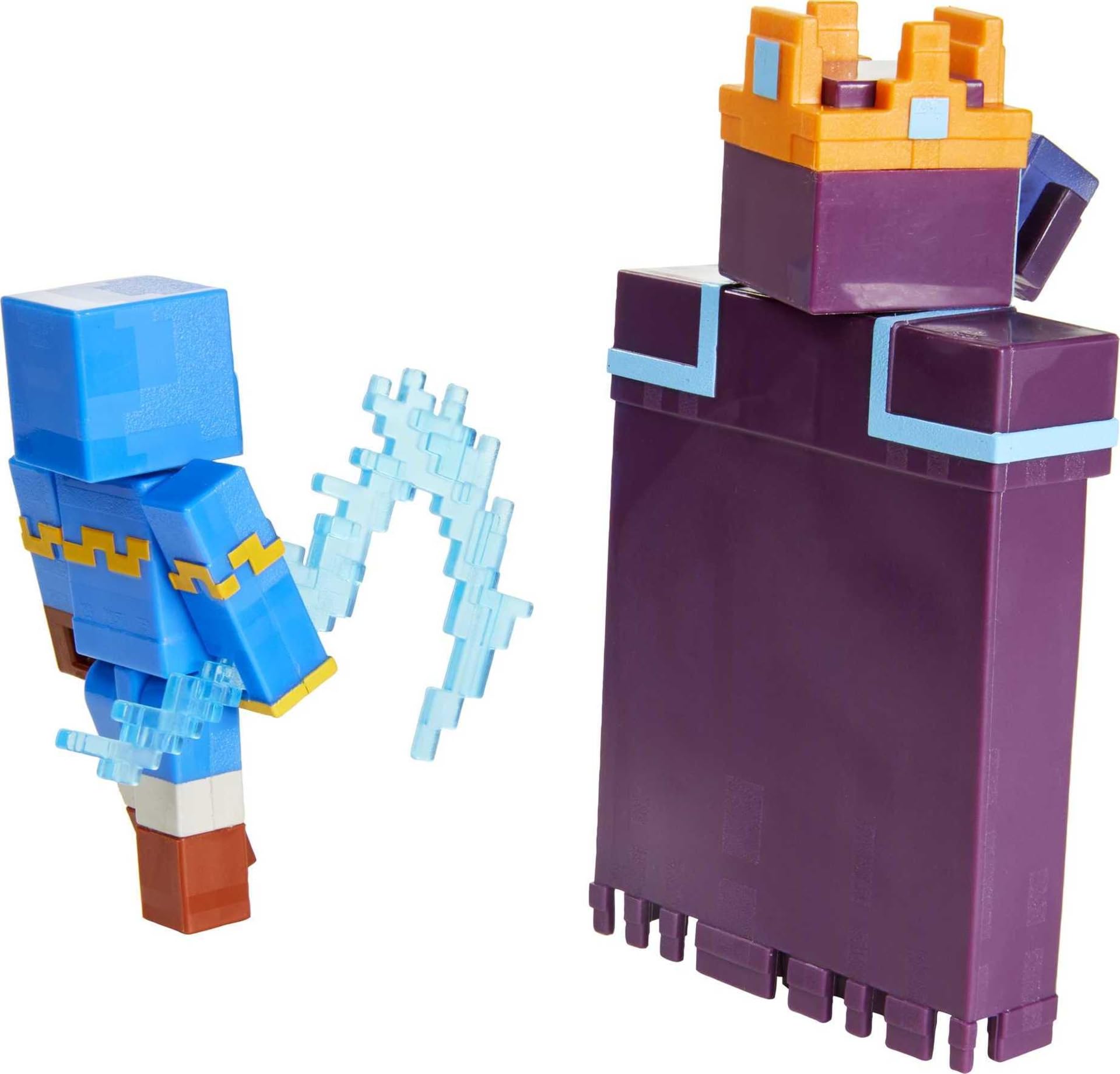 Minecraft Dungeons 3.25" 2-Pk, Arch Illager & Redstone Golem Battle Figures, Great for Playing, Trading, and Collecting, Action and Battle Toy