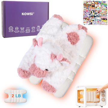 KOWSI® Highland Cow Plush with Microwavable Removable HeatingPad+50 Sticker