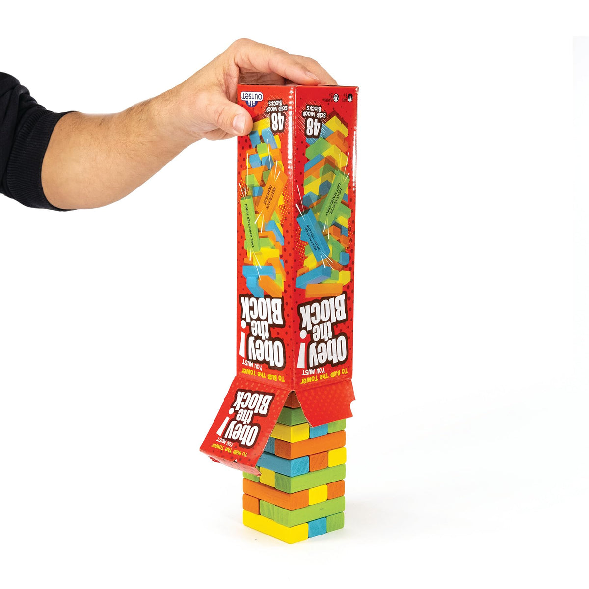 Outset Media Obey the Block - 48 Solid Wood Blocks - for 2 to 6 Players Ages 8 and up