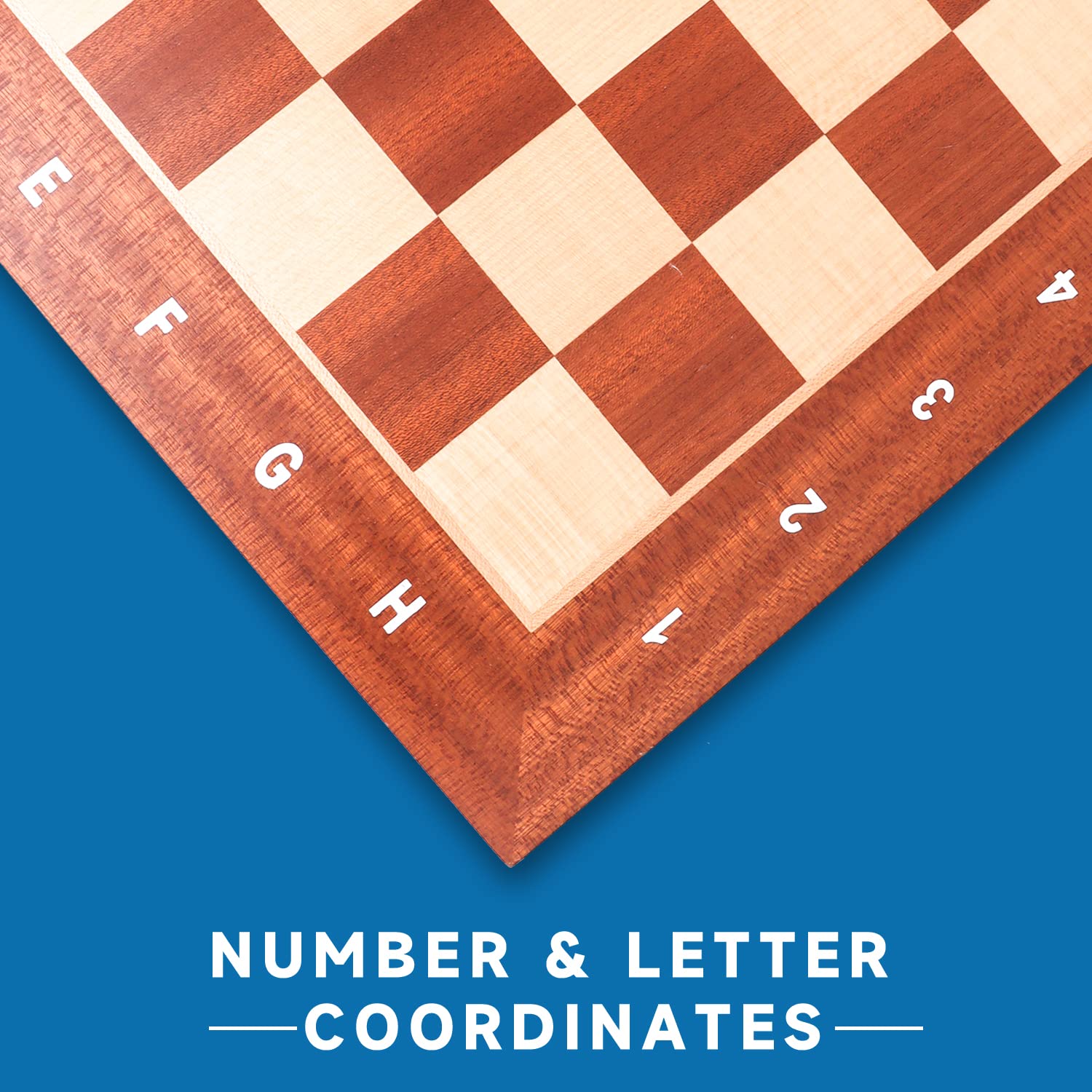 GSE Games & Sports Expert Professional Tournament Chess Board Only, Sapele & Maple Inlaid Chessboard, Portable Chess Board for Beginners, Kids, Adults