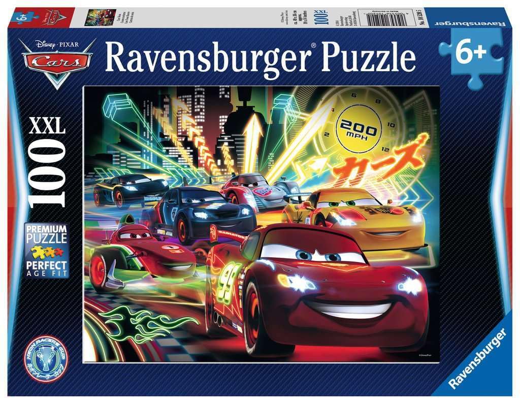 Ravensburger Disney Cars Neon 100 Piece Jigsaw Puzzle for Kids - Every Piece is Unique, Pieces Fit Together Perfectly