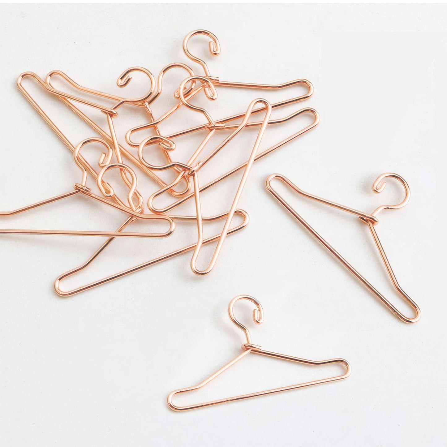Miniature Wire Hangers (10pcs): 1/12 Scale Metal Hangers for Dollhouse Closet (Silver)