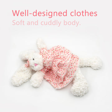 oits cute Floppy Bunny Stuffed Animals in Dress for Baby Girls Plush Toys 18 Inch (Pink Lolita Floral Dress)