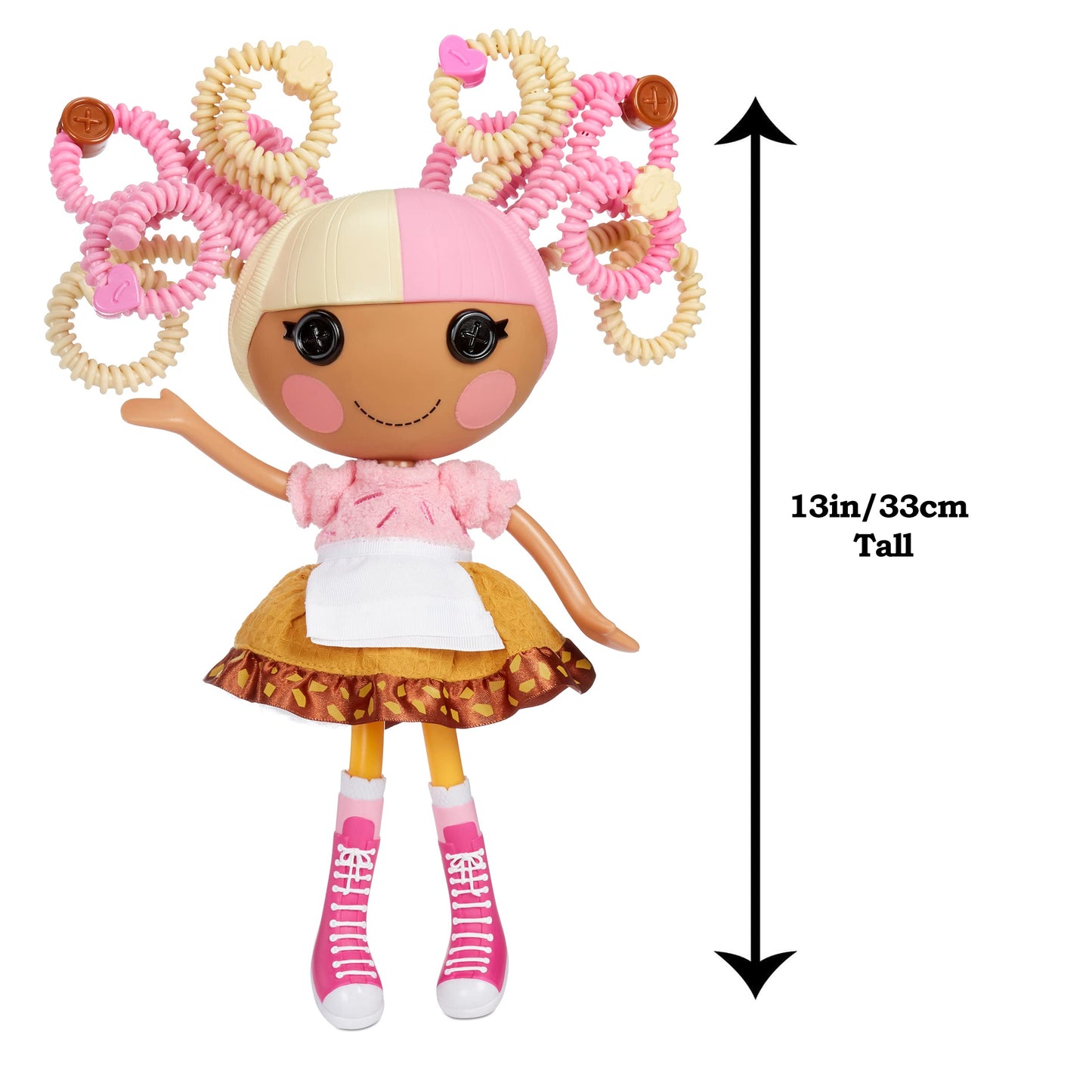 Lalaloopsy Silly Hair Scoops Waffle Cone Doll & Pet Cat, 13" Ice Cream Multicolor Hair Styling Doll & 11 Accessories, Salon Playset - Kids Gifts, Toys