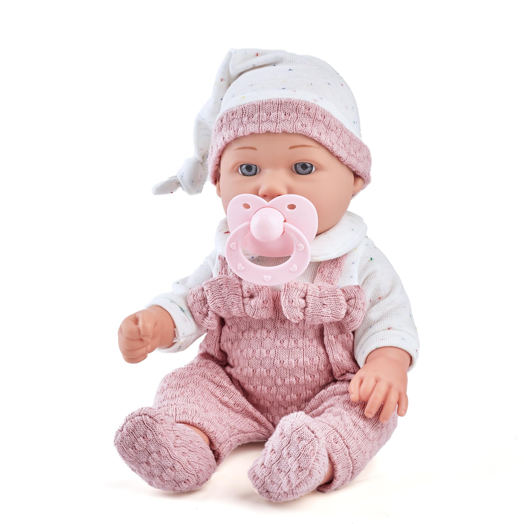 Enjoyin 12" Baby Doll Gift Set with Portable Bassinet Bed, Pink Clothes, Pacifier, Blanket & Pillow - Fun Pretend Play Toys, for Toddler Girls Ages 3+