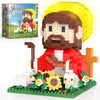 Vziimo Jesus and Flowers Building Set, Little Jesus Figurines with Sunflower, Sheep & LED Halo, Christian Toys Gifts for Adults, Teens Age 14+ (689