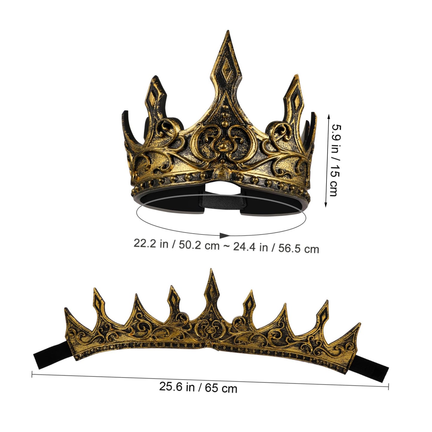 Amosfun Royal Foam King Crown Headband Boys Cosplay Crown Prop Party Favors