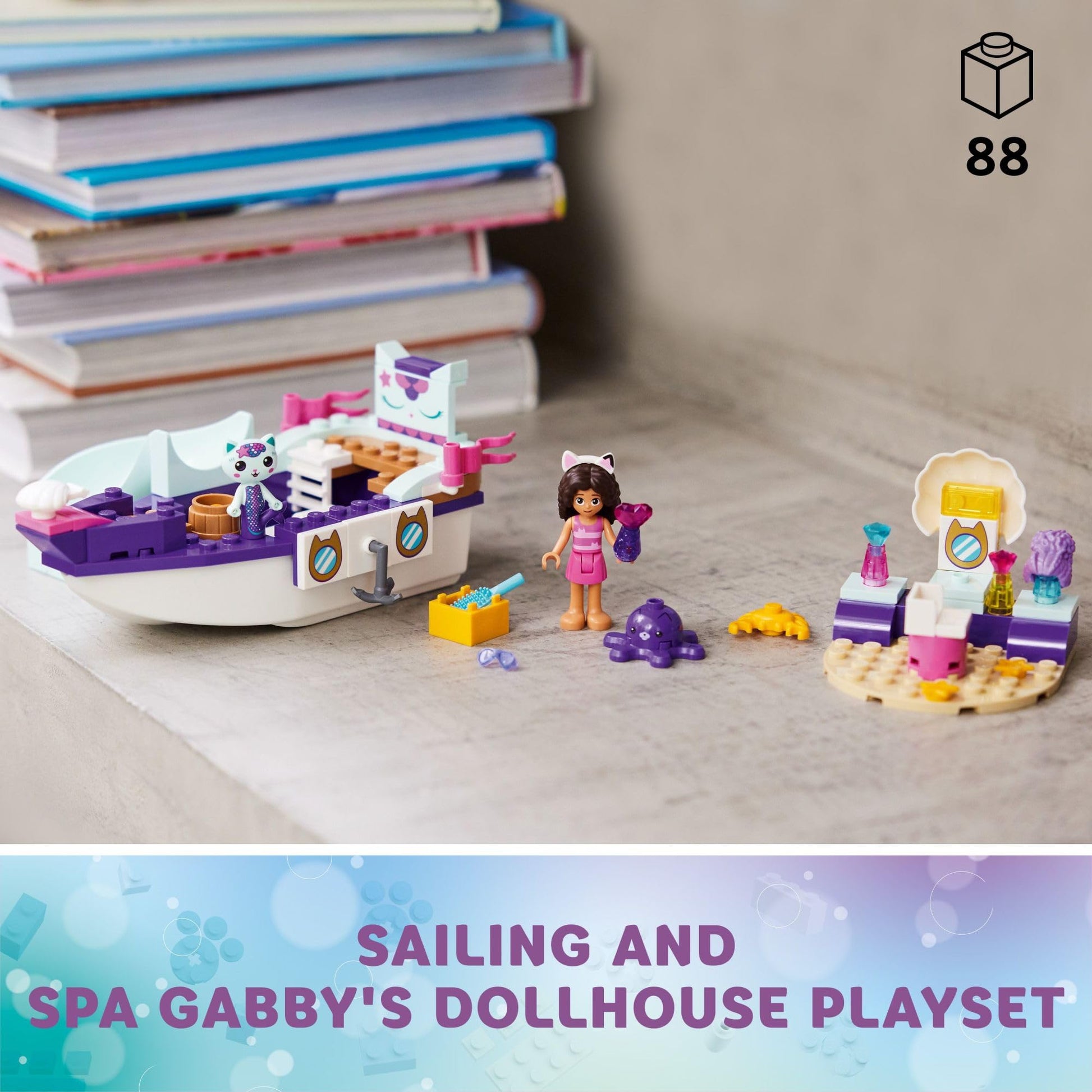 LEGO Gabby's Dollhouse Gabby & Mercat’s Ship & Spa Building Toy for Kids Ages 4+ or Fans of The DreamWorks Animation Series, Boat Playset with Beauty