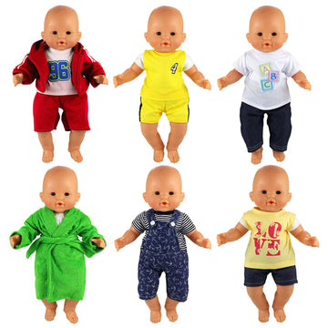 BARWA Boy Doll Clothes 6 Sets Doll Clothes Daily Casual Clothes Outfits Compatible for 14 to 16 Inch and 18 Inch Dolls