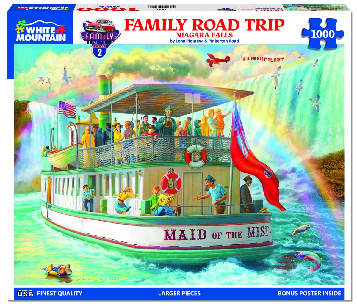 White Mountain 1000 Piece Jigsaw Puzzle, Family Road Trip Niagara Falls