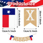 Pre-Strung TEXAS Banner with State Flag Panels, Rustic Linen Burlap Letter Garland for Western Cowboy Birthday, Independence Day, Rodeo Party