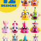 JOYIN 12 Sets Party Hats for Kids Birthday Party Games Craft Activities, Cute Animal Theme Birthday Hats Activity Kits with Stickers for Kids Holiday