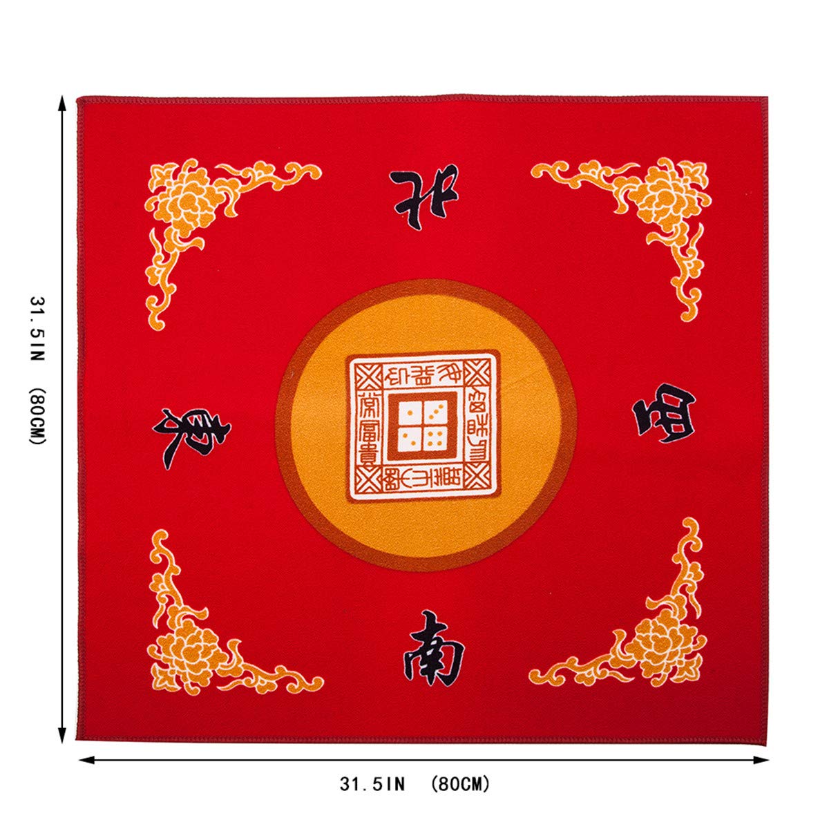 TJ Global Universal Mahjong/Paigow/Card/Game Table Cover 31.5" x 31.5" (80cm x 80cm) (Red)