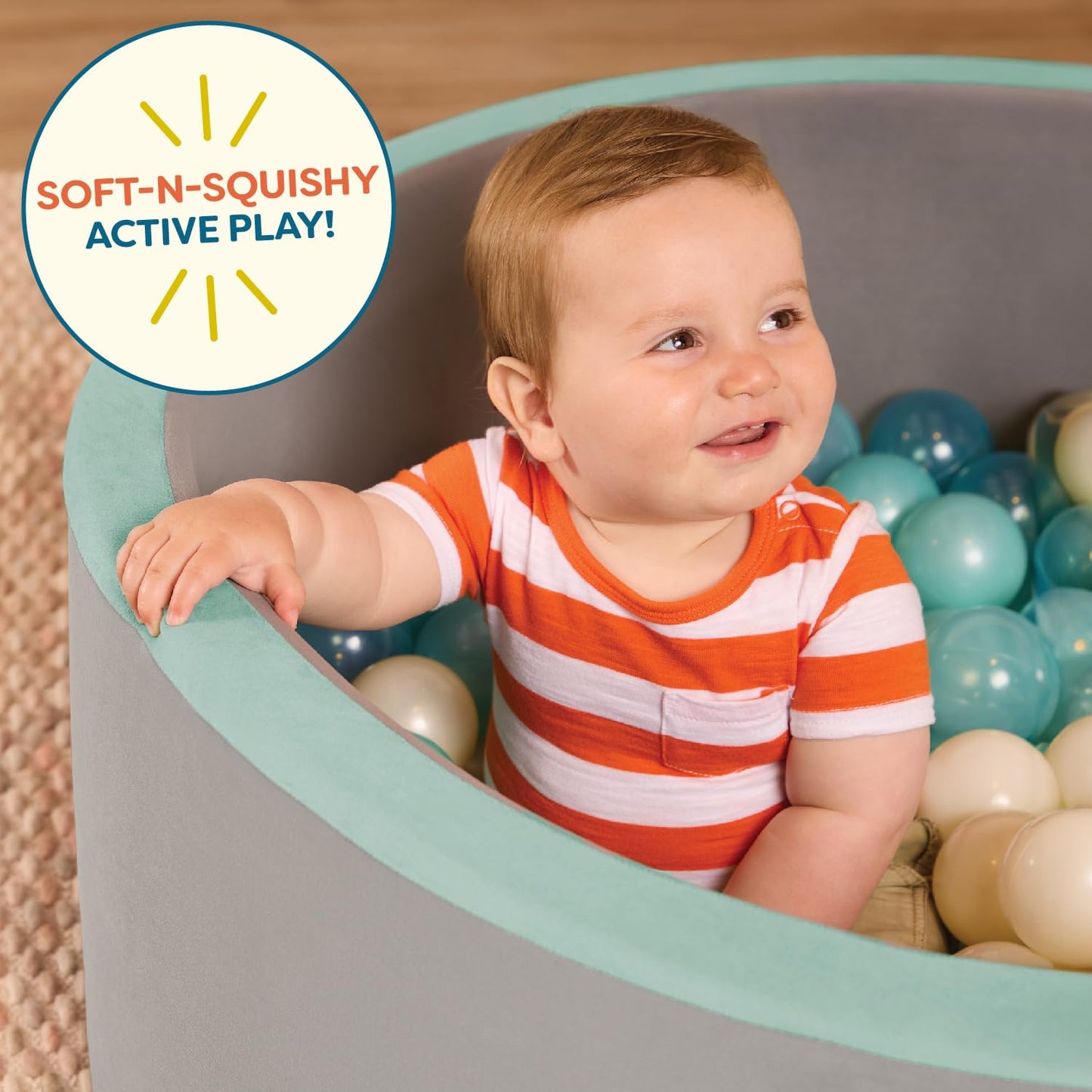 B. toys Battat Soft Foam Ball Pit with 100 Crush-Resistant Balls