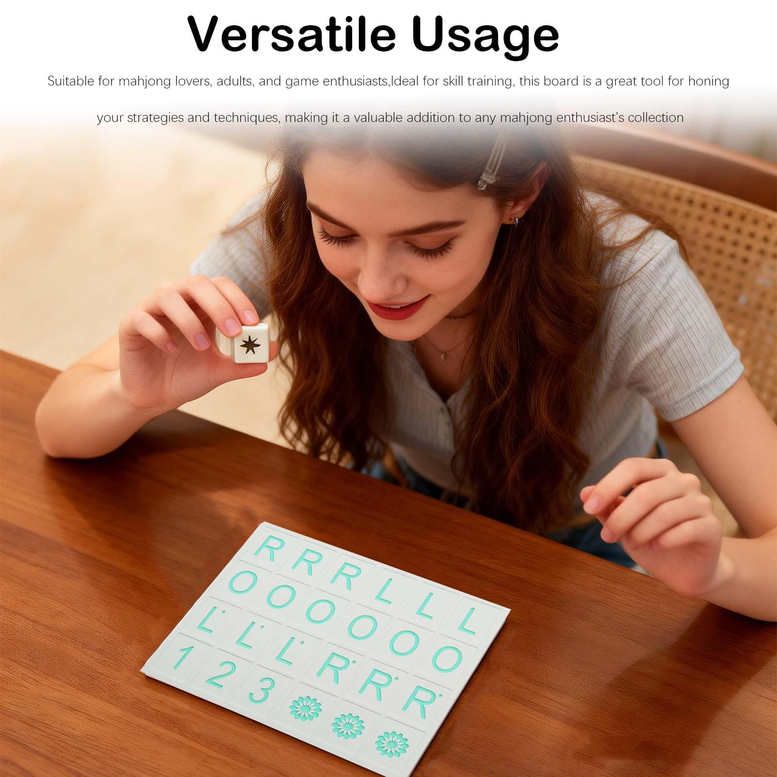 NWIUREN Solo Mahjong Board Practice - Portable Mahjong Training Board for Beginners, Game Lovers, Adults - Lightweight and Easy to Carry for Travel
