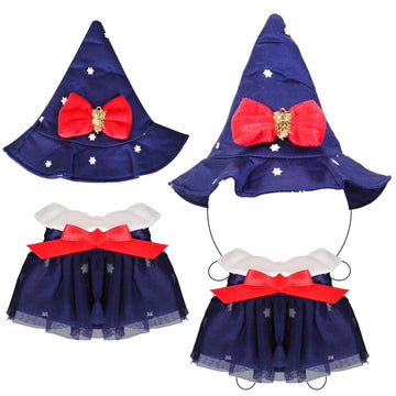17cm Doll Clothes Halloween Clothes Set Designer Black Dress and Hat for 15-17cm 4 Inch Blind Box Dolls