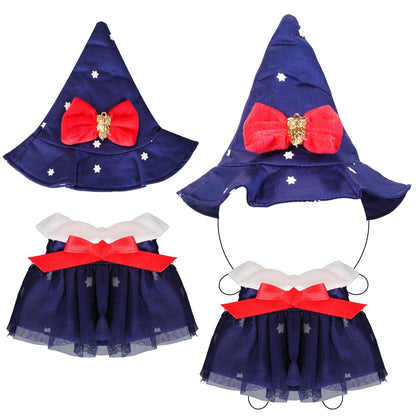 17cm Doll Clothes Halloween Clothes Set Designer Black Dress and Hat for 15-17cm 4 Inch Blind Box Dolls