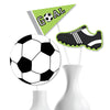 Big Dot of Happiness Soccer Party Centerpiece Decorations - 15-Piece Table Toppers Set, Sports Theme Baby Shower Birthday Party Decor, Soccer Ball