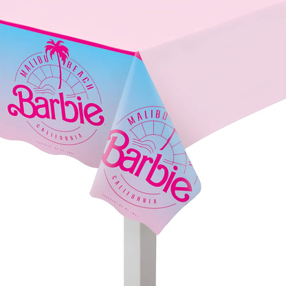 Vibrant Multicolor Plastic Malibu Barbie Table Cover - 54" x 96" (1 Pc.) - Durable & Stylish Design - Perfect for Kids' Party