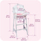 Badger Basket Wooden Baby Doll High Chair - Fits 18" Dolls - Includes Tray, Bib & Free Personalization Kit - Best for Toddler Girls for Pretend Play